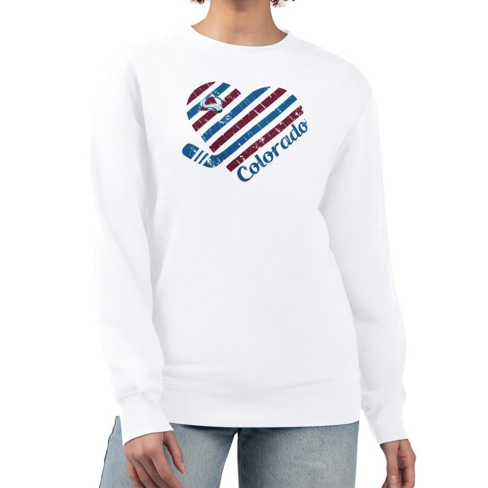 Colorado Avalanche G-III 4Her by Carl Banks Women's Heart Graphic Pullover Sweatshirt - White - NHL