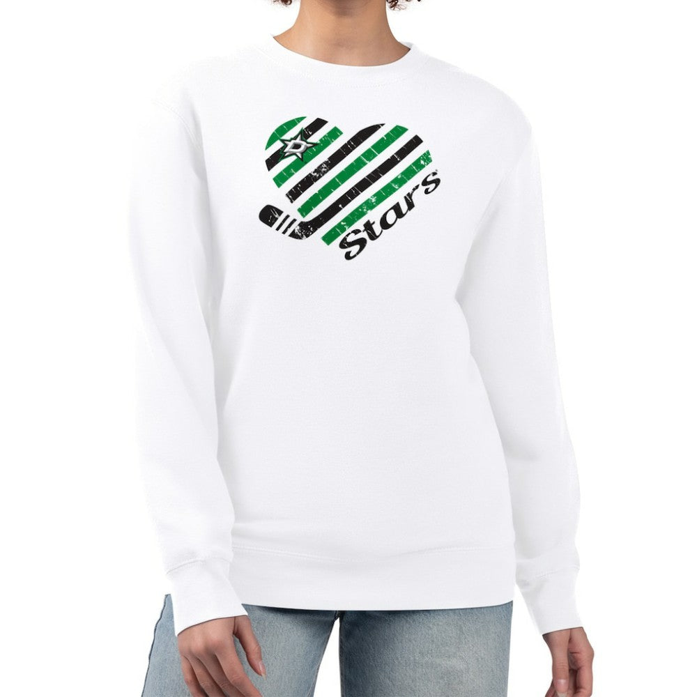 Dallas Stars G-III 4Her by Carl Banks Women's Heart Graphic Pullover Sweatshirt - White - NHL