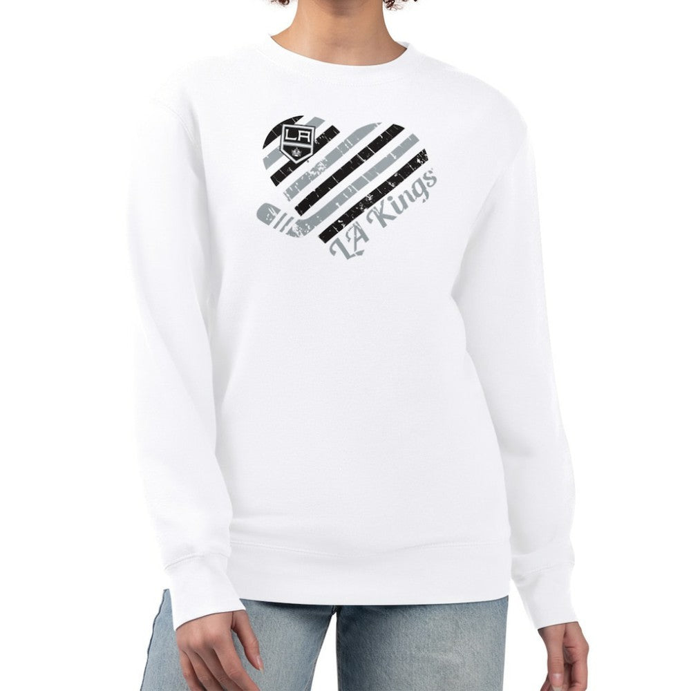 Los Angeles Kings G-III 4Her by Carl Banks Women's Heart Graphic Pullover Sweatshirt - White - NHL