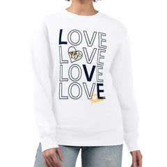 Nashville Predators G-III 4Her by Carl Banks Women's Lots Of Love Team Logo Graphic Pullover Sweatshirt - White - NHL