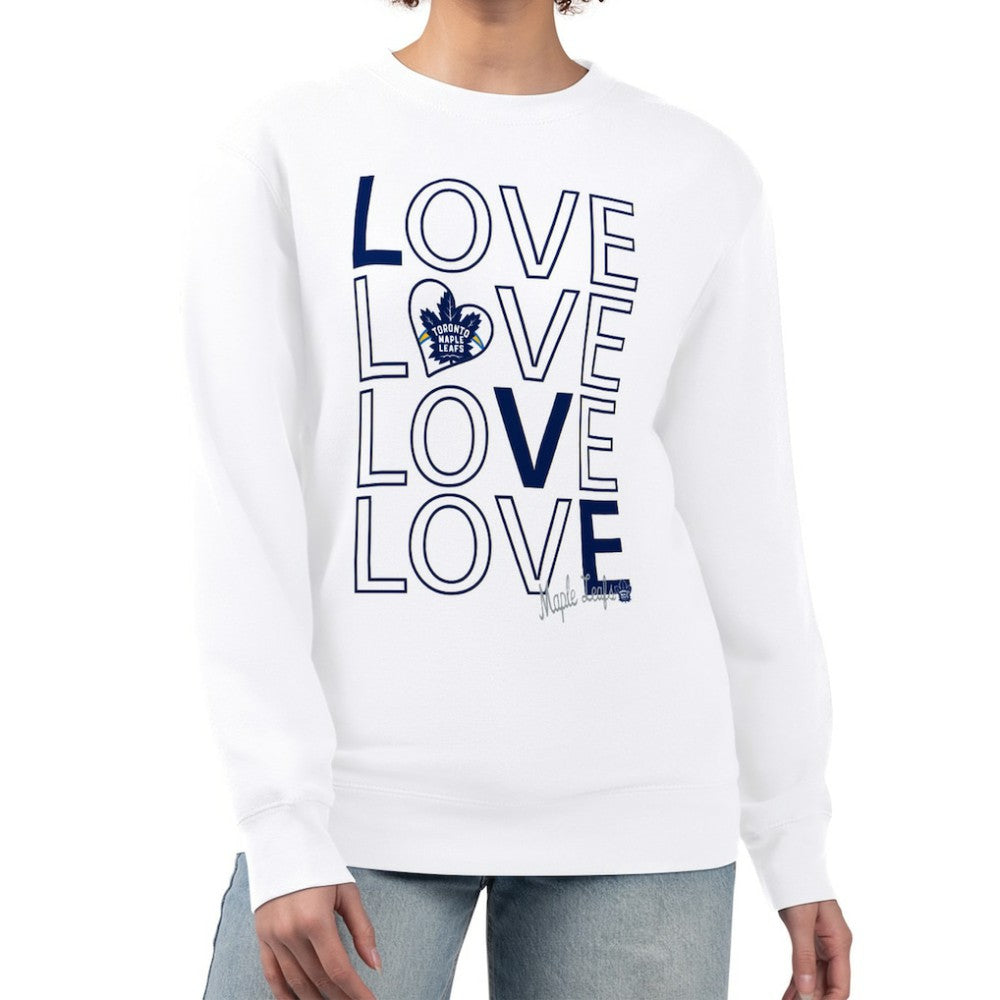 Toronto Maple Leafs G-III 4Her by Carl Banks Women's Lots Of Love Team Logo Graphic Pullover Sweatshirt - White - NHL