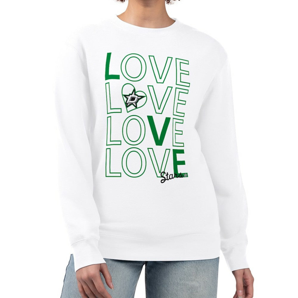 Dallas Stars G-III 4Her by Carl Banks Women's Lots Of Love Team Logo Graphic Pullover Sweatshirt - White - NHL