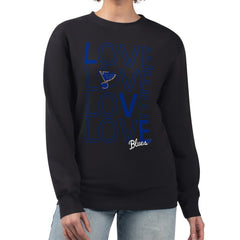 St. Louis Blues G-III 4Her by Carl Banks Women's Lots Of Love Team Logo Graphic Pullover Sweatshirt - Black - NHL