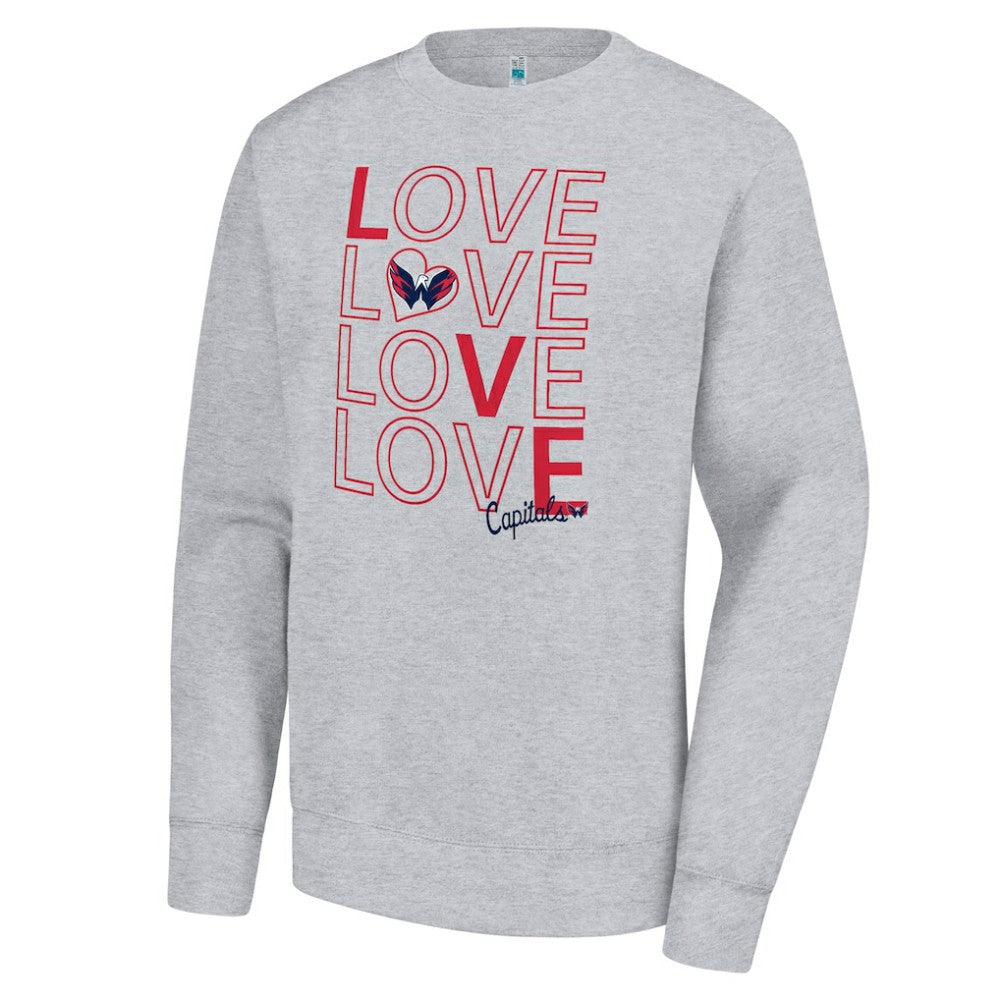 Washington Capitals G-III 4Her by Carl Banks Women's Lots Of Love Team Logo Graphic Pullover Sweatshirt - Heather Gray - NHL