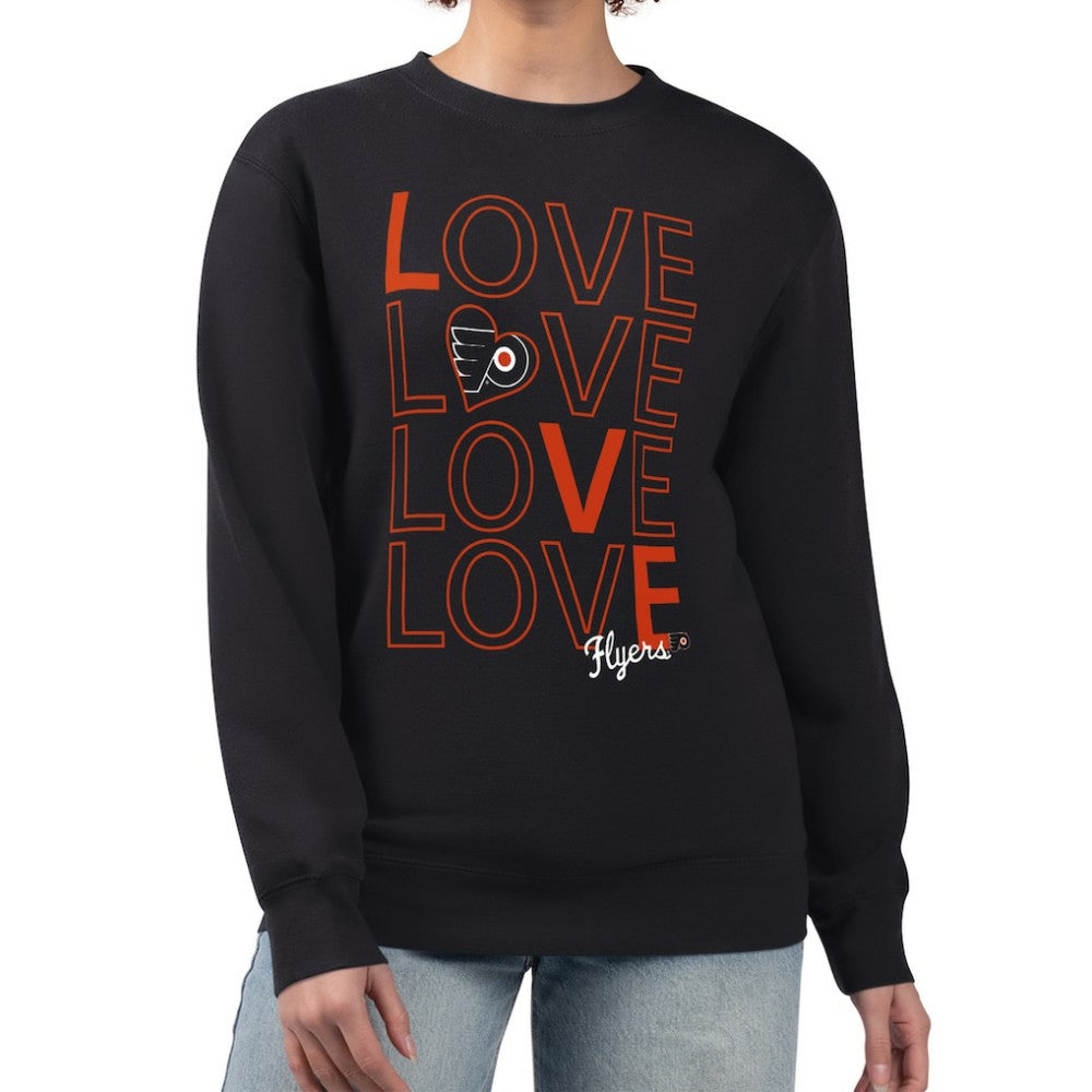 Philadelphia Flyers G-III 4Her by Carl Banks Women's Lots Of Love Team Logo Graphic Pullover Sweatshirt - Black - NHL