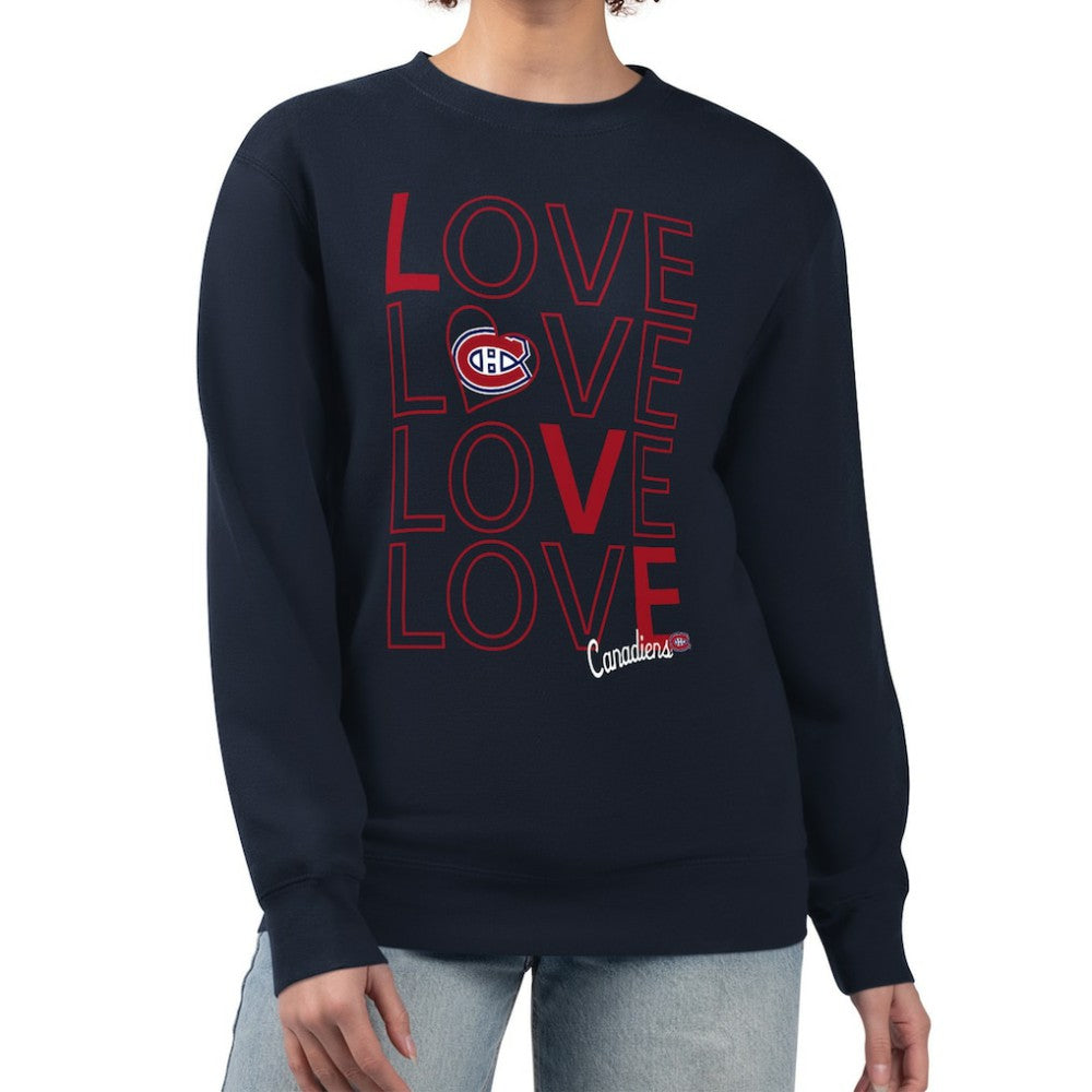 Montreal Canadiens G-III 4Her by Carl Banks Women's Lots Of Love Team Logo Graphic Pullover Sweatshirt - Navy - NHL