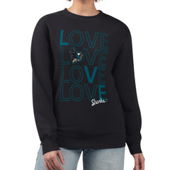 San Jose Sharks G-III 4Her by Carl Banks Women's Lots Of Love Team Logo Graphic Pullover Sweatshirt - Black - NHL