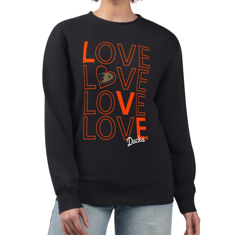Anaheim Ducks G-III 4Her by Carl Banks Women's Lots Of Love Team Logo Graphic Pullover Sweatshirt - Black - NHL