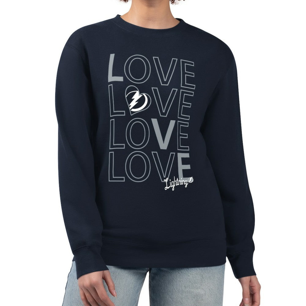 Tampa Bay Lightning G-III 4Her by Carl Banks Women's Lots Of Love Team Logo Graphic Pullover Sweatshirt - Navy - NHL