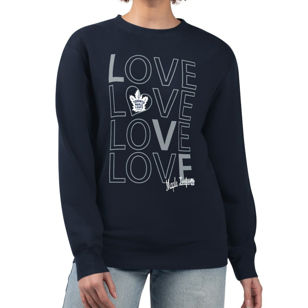 Toronto Maple Leafs G-III 4Her by Carl Banks Women's Lots Of Love Team Logo Graphic Pullover Sweatshirt - Navy - NHL