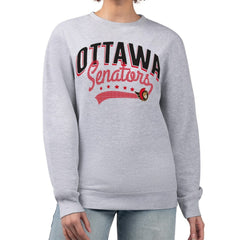 Ottawa Senators G-III 4Her by Carl Banks Women's Filigree Team Graphic Fleece Pullover Sweatshirt - Heather Gray - NHL