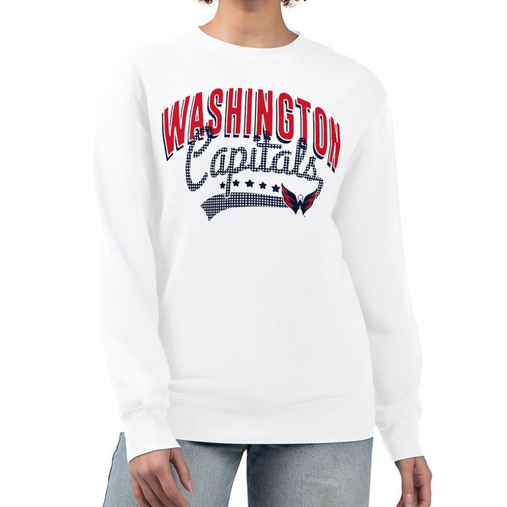 Washington Capitals G-III 4Her by Carl Banks Women's Filigree Team Graphic Fleece Pullover Sweatshirt - White - NHL