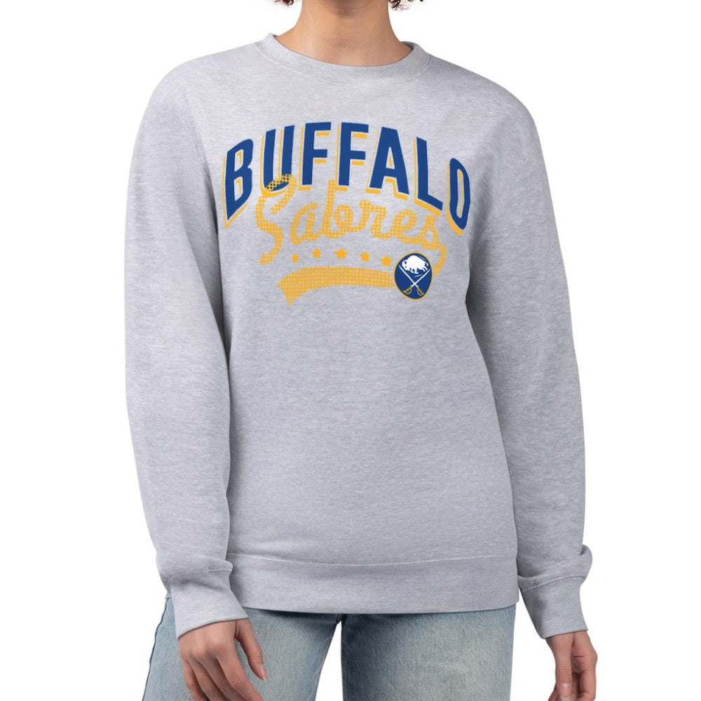 Buffalo Sabres G-III 4Her by Carl Banks Women's Filigree Team Graphic Fleece Pullover Sweatshirt - Heather Gray - NHL