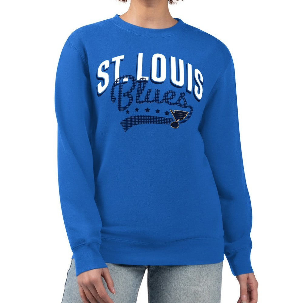 St. Louis Blues G-III 4Her by Carl Banks Women's Filigree Team Graphic Fleece Pullover Sweatshirt - Blue - NHL