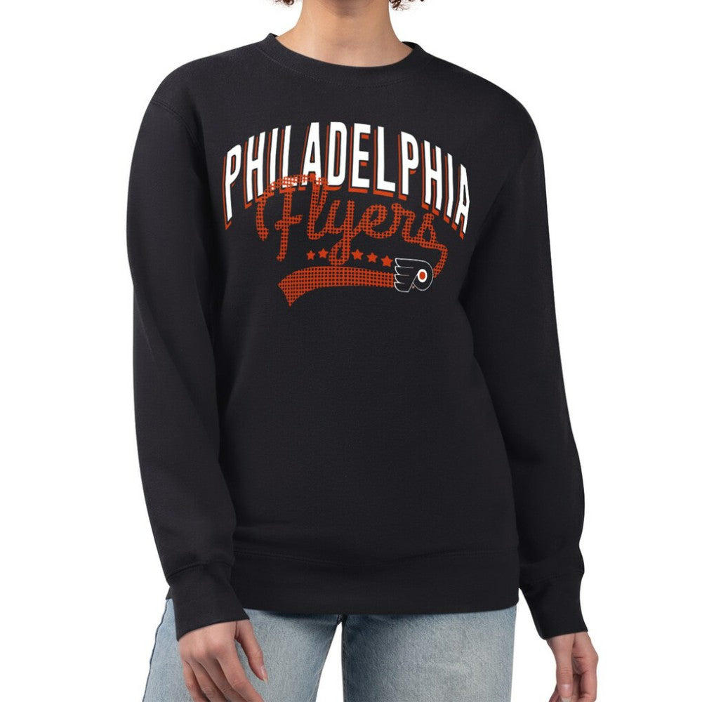 Philadelphia Flyers G-III 4Her by Carl Banks Women's Filigree Team Graphic Fleece Pullover Sweatshirt - Black - NHL