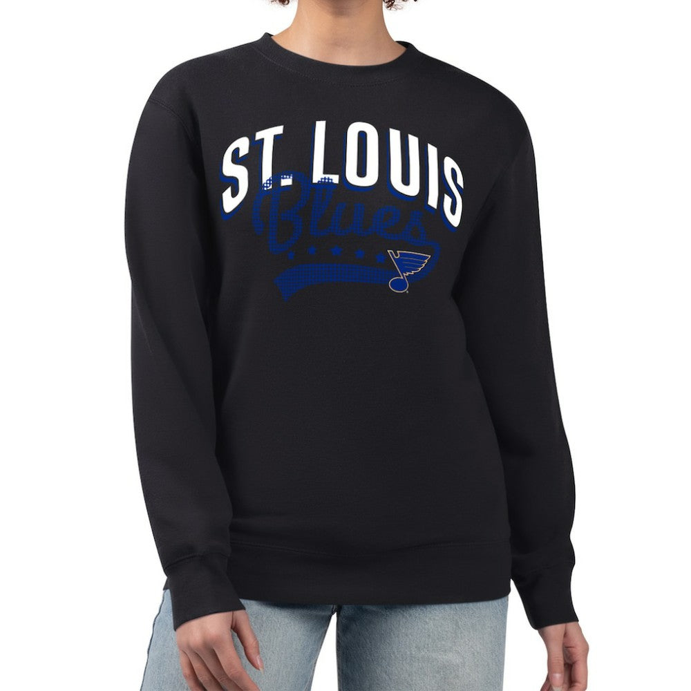St. Louis Blues G-III 4Her by Carl Banks Women's Filigree Team Graphic Fleece Pullover Sweatshirt - Black - NHL