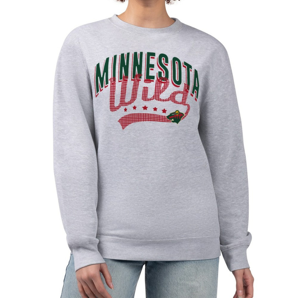 Minnesota Wild G-III 4Her by Carl Banks Women's Filigree Team Graphic Fleece Pullover Sweatshirt - Heather Gray - NHL