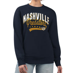 Nashville Predators G-III 4Her by Carl Banks Women's Filigree Team Graphic Fleece Pullover Sweatshirt - Navy - NHL