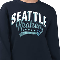 Seattle Kraken G-III 4Her by Carl Banks Women's Filigree Team Graphic Fleece Pullover Sweatshirt - Deep Sea Blue - NHL