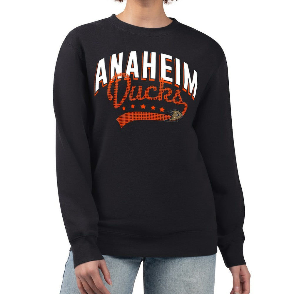 Anaheim Ducks G-III 4Her by Carl Banks Women's Filigree Team Graphic Fleece Pullover Sweatshirt - Black - NHL