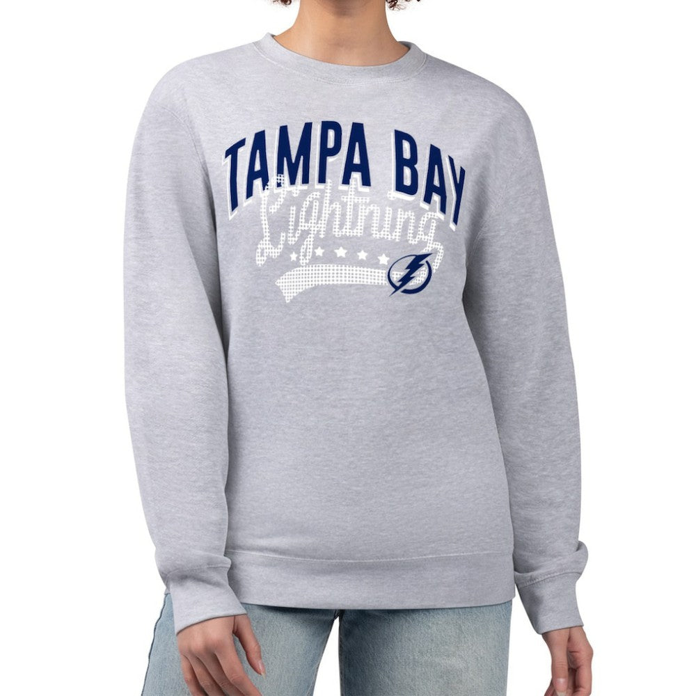 Tampa Bay Lightning G-III 4Her by Carl Banks Women's Filigree Team Graphic Fleece Pullover Sweatshirt - Heather Gray - NHL