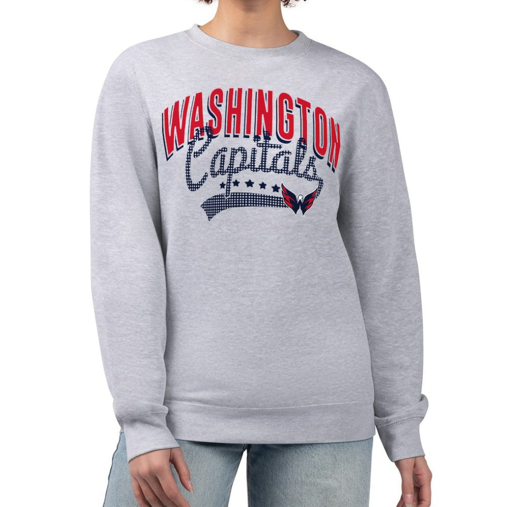 Washington Capitals G-III 4Her by Carl Banks Women's Filigree Team Graphic Fleece Pullover Sweatshirt - Heather Gray - NHL