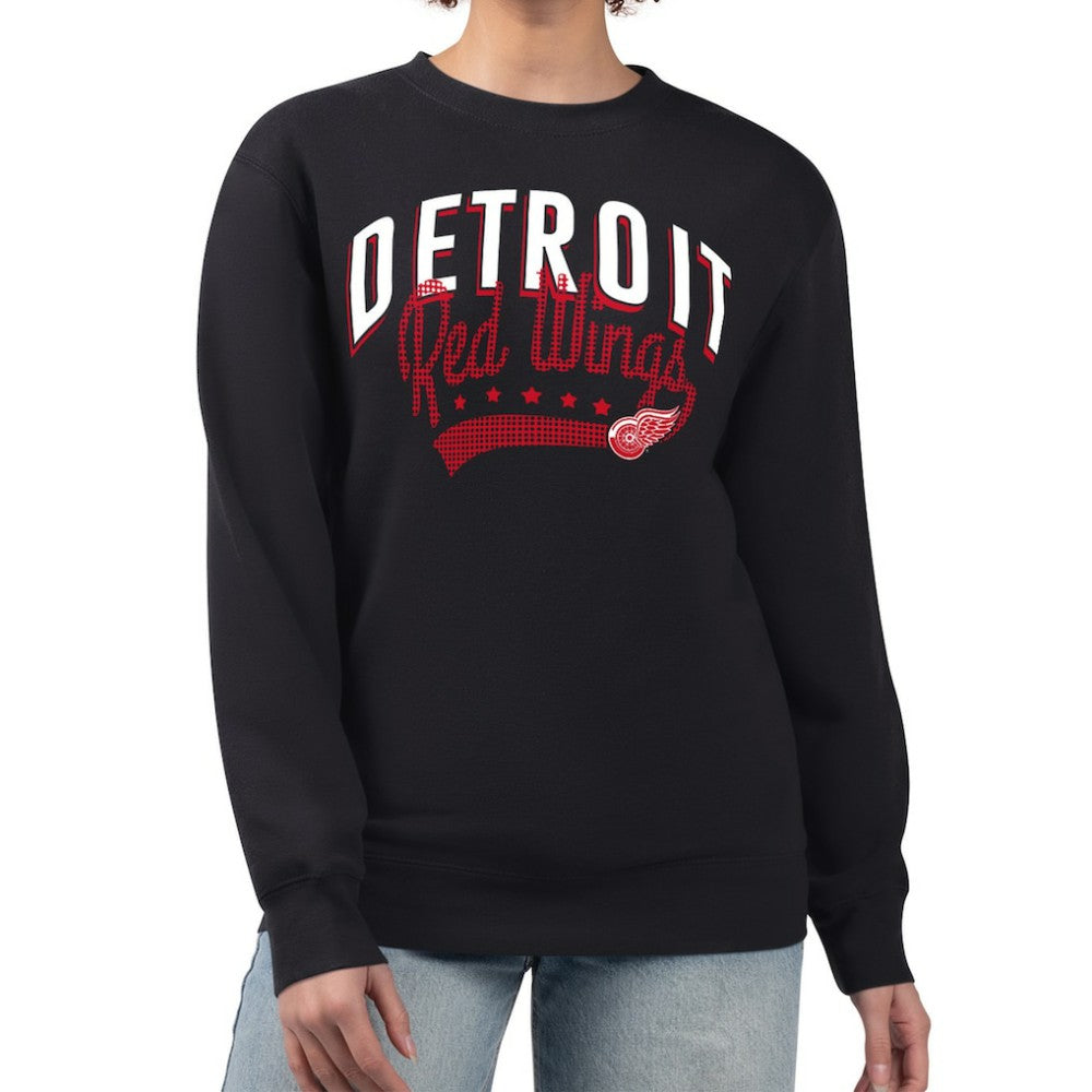 Detroit Red Wings G-III 4Her by Carl Banks Women's Filigree Team Graphic Fleece Pullover Sweatshirt - Black - NHL