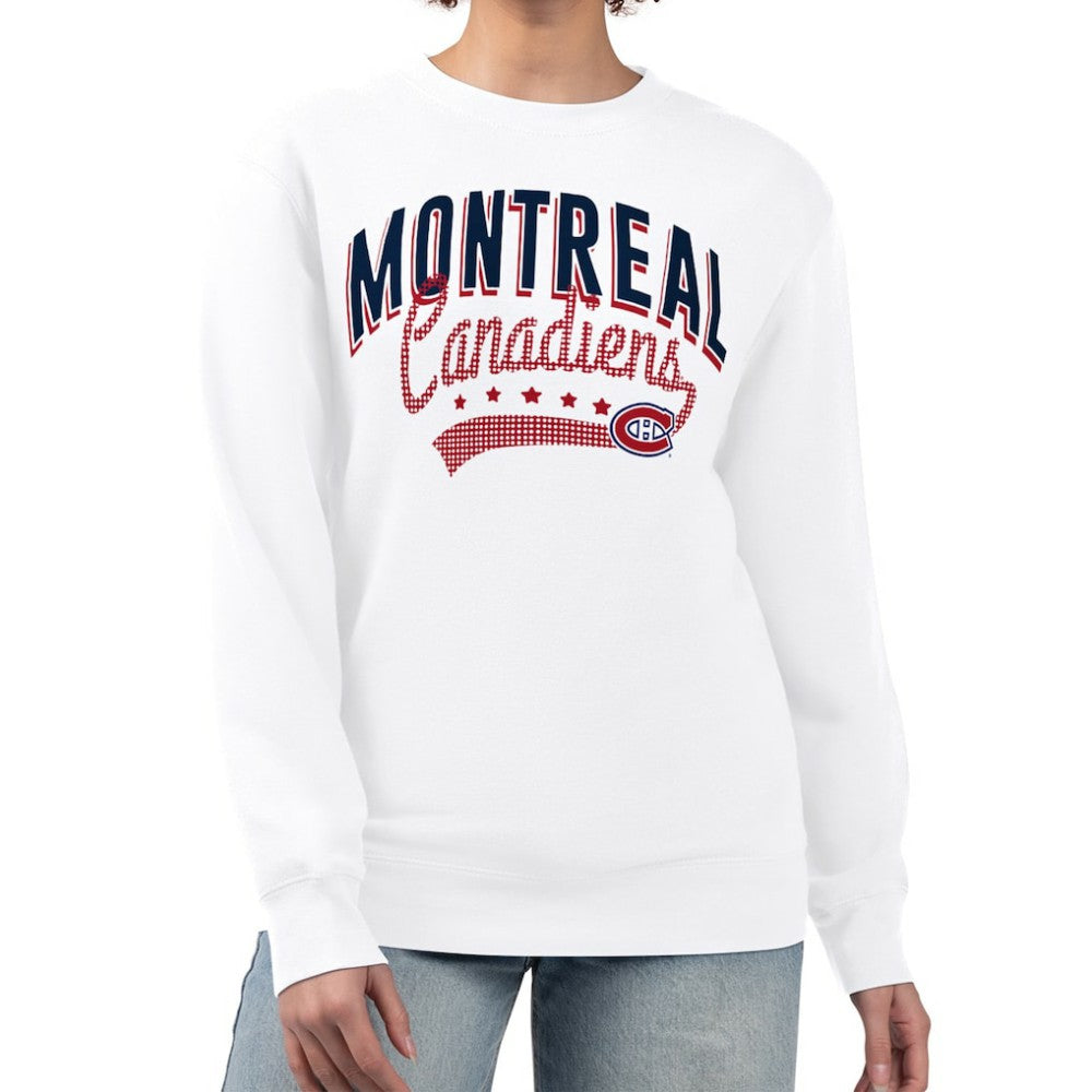 Montreal Canadiens G-III 4Her by Carl Banks Women's Filigree Team Graphic Fleece Pullover Sweatshirt - White - NHL