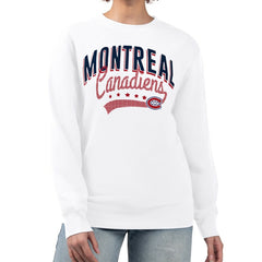 Montreal Canadiens G-III 4Her by Carl Banks Women's Filigree Team Graphic Fleece Pullover Sweatshirt - White - NHL