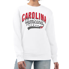 Carolina Hurricanes G-III 4Her by Carl Banks Women's Filigree Team Graphic Fleece Pullover Sweatshirt - White - NHL