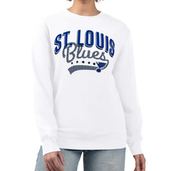 St. Louis Blues G-III 4Her by Carl Banks Women's Filigree Team Graphic Fleece Pullover Sweatshirt - White - NHL