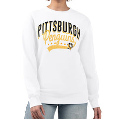 Pittsburgh Penguins G-III 4Her by Carl Banks Women's Filigree Team Graphic Fleece Pullover Sweatshirt - White - NHL