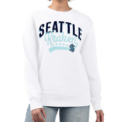 Seattle Kraken G-III 4Her by Carl Banks Women's Filigree Team Graphic Fleece Pullover Sweatshirt - White - NHL