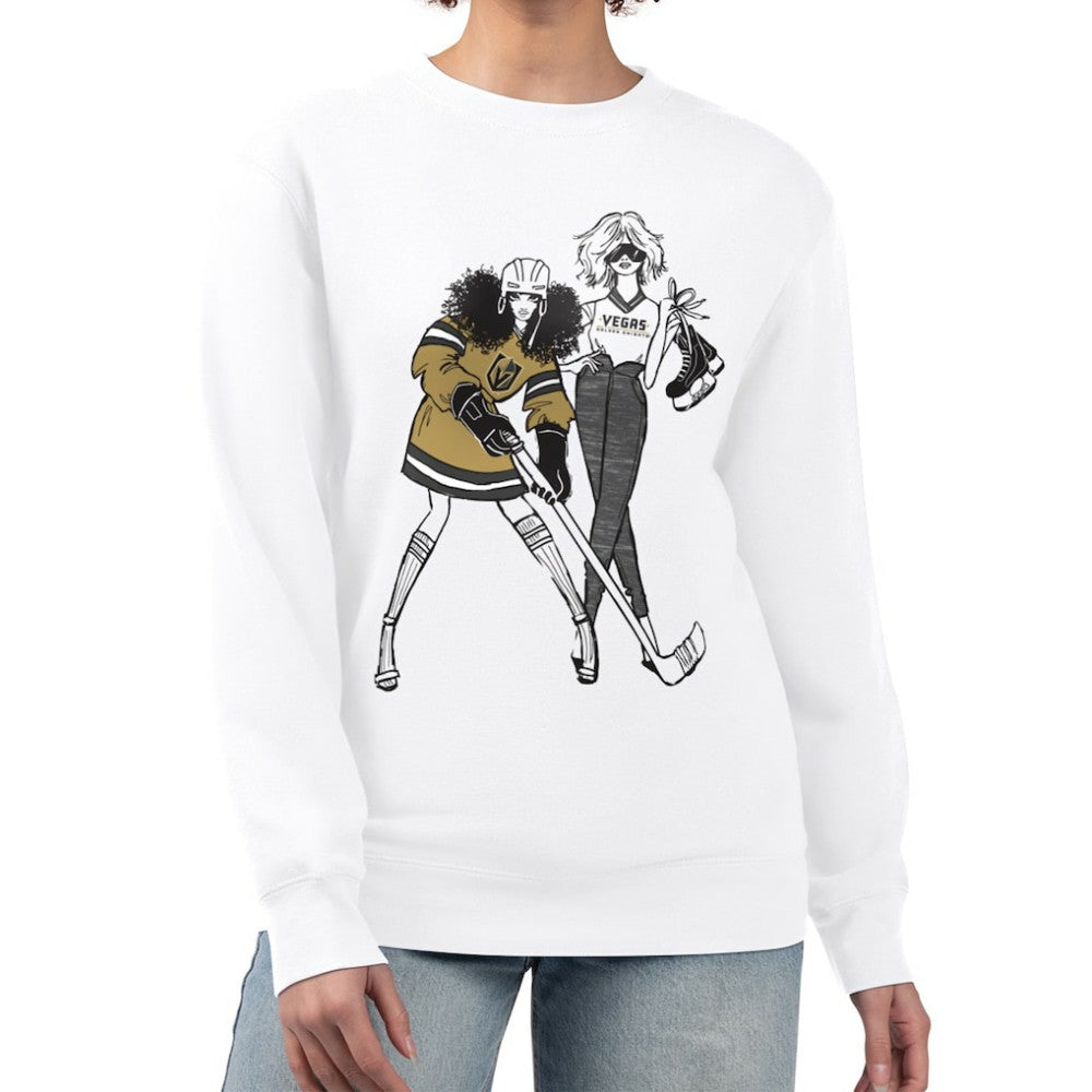 Vegas Golden Knights G-III 4Her by Carl Banks Women's Hockey Girls Team Graphic Fleece Pullover Sweatshirt - White - NHL