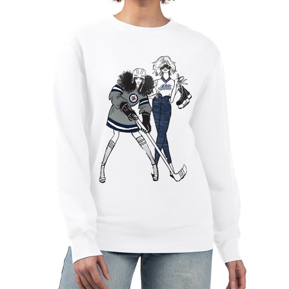 Winnipeg Jets G-III 4Her by Carl Banks Women's Hockey Girls Team Graphic Fleece Pullover Sweatshirt - White - NHL
