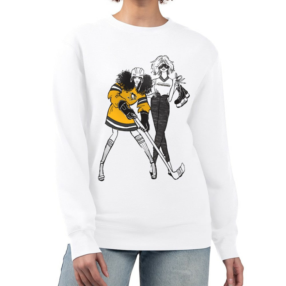 Pittsburgh Penguins G-III 4Her by Carl Banks Women's Hockey Girls Team Graphic Fleece Pullover Sweatshirt - White - NHL