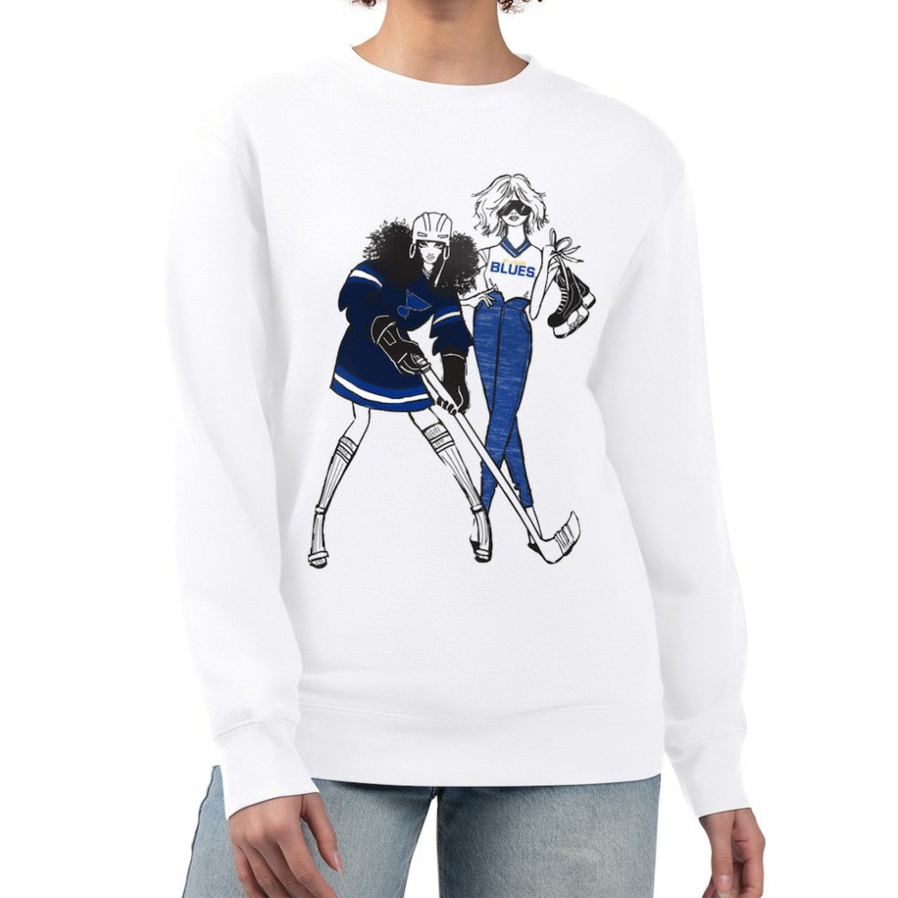 St. Louis Blues G-III 4Her by Carl Banks Women's Hockey Girls Team Graphic Fleece Pullover Sweatshirt - White - NHL