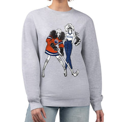 Edmonton Oilers G-III 4Her by Carl Banks Women's Hockey Girls Team Graphic Fleece Pullover Sweatshirt - Heather Gray - NHL