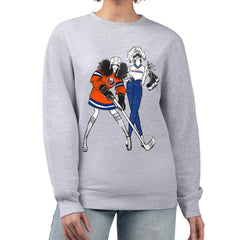 New York Islanders G-III 4Her by Carl Banks Women's Hockey Girls Team Graphic Fleece Pullover Sweatshirt - Heather Gray - NHL