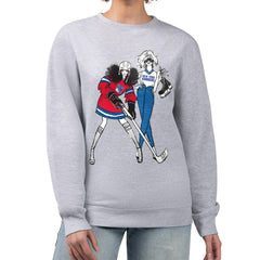 New York Rangers G-III 4Her by Carl Banks Women's Hockey Girls Team Graphic Fleece Pullover Sweatshirt - Heather Gray - NHL