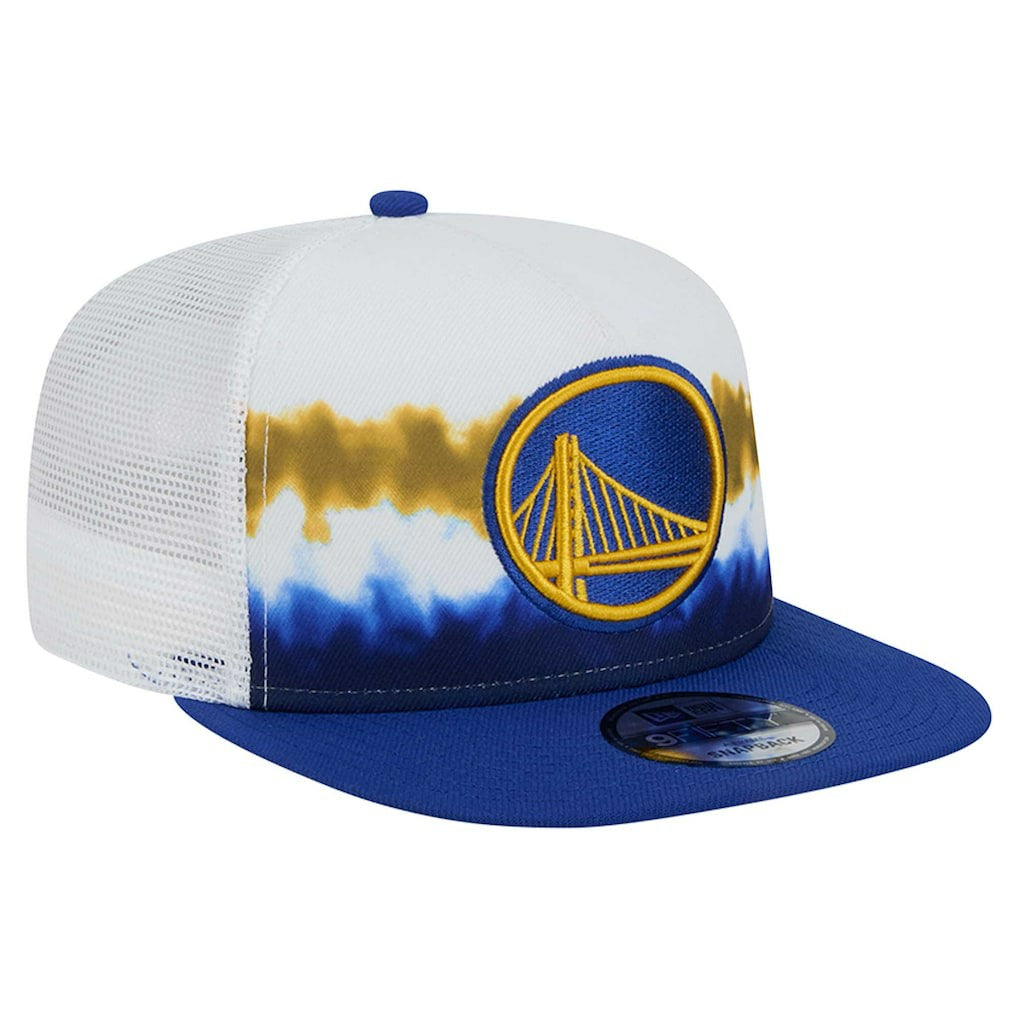Golden State Warriors Dip-Dye 9FIFTY A-Frame Trucker Snapback Hat White/Royal - NBA