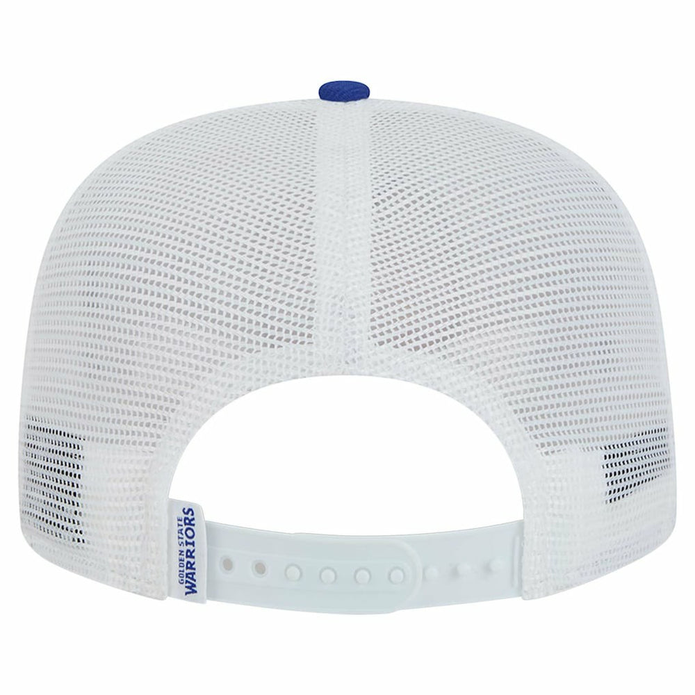 Golden State Warriors Dip-Dye 9FIFTY A-Frame Trucker Snapback Hat White/Royal - NBA