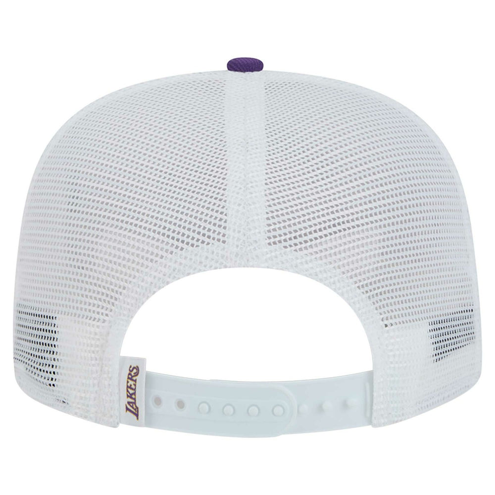 Los Angeles Lakers Dip-Dye 9FIFTY A-Frame Trucker Snapback Hat White/Purple - NBA