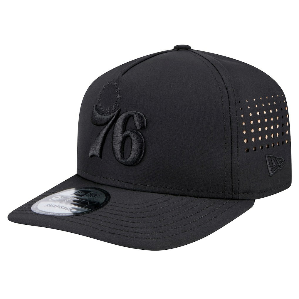 Philadelphia 76ers Vented 9FIFTY A-Frame Snapback Hat Black - NBA