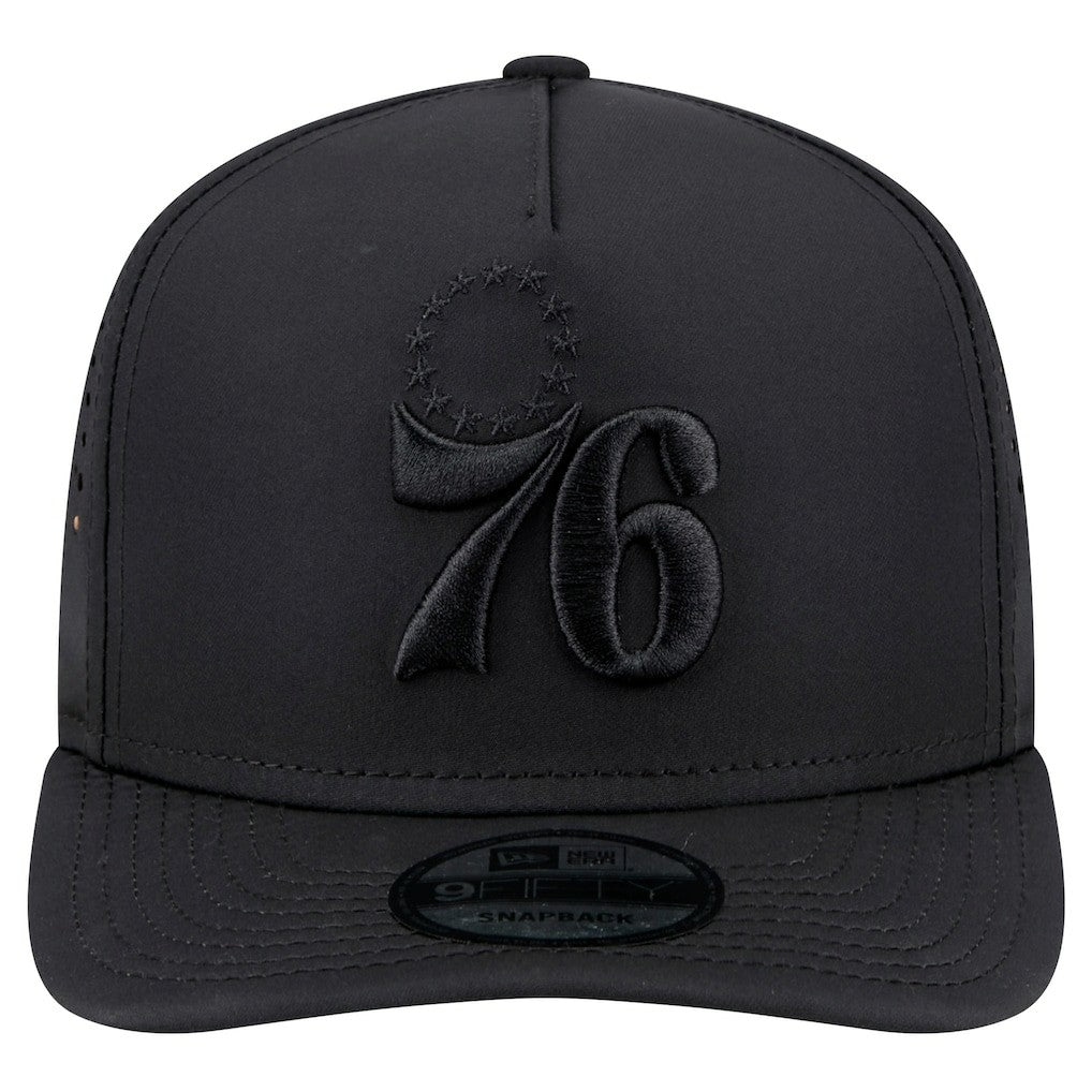 Philadelphia 76ers Vented 9FIFTY A-Frame Snapback Hat Black - NBA