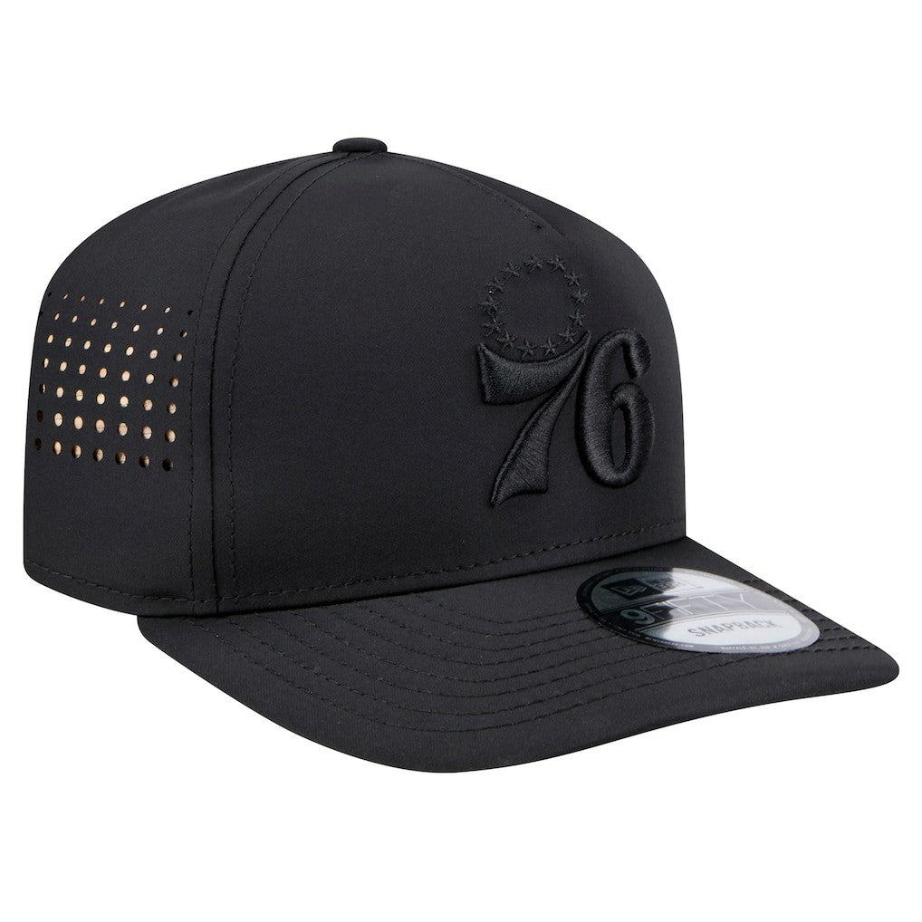 Philadelphia 76ers Vented 9FIFTY A-Frame Snapback Hat Black - NBA