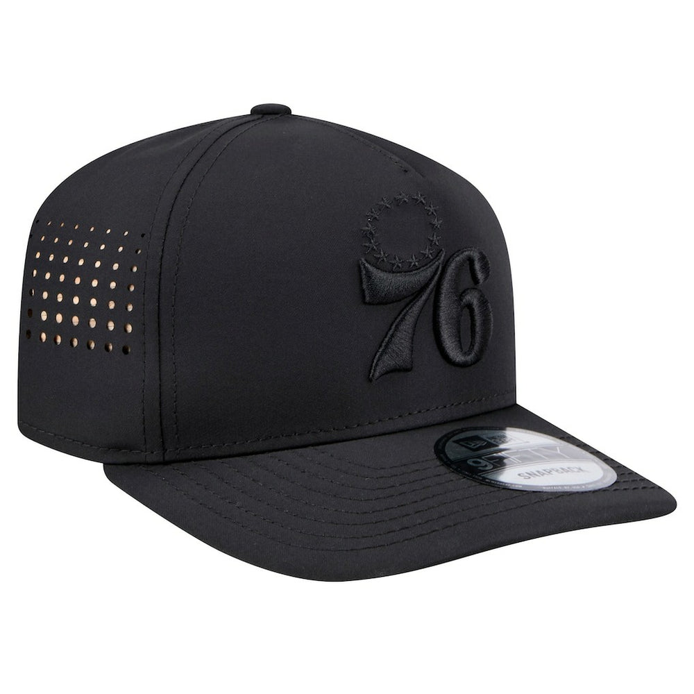 Philadelphia 76ers Vented 9FIFTY A-Frame Snapback Hat Black - NBA