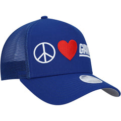 New York Giants New Era Women's Peace & Love Trucker 9FORTY Adjustable Hat Royal | NFL