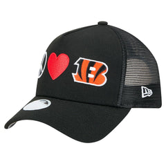 Cincinnati Bengals New Era Women's Peace & Love Trucker 9FORTY Adjustable Hat Black | NFL