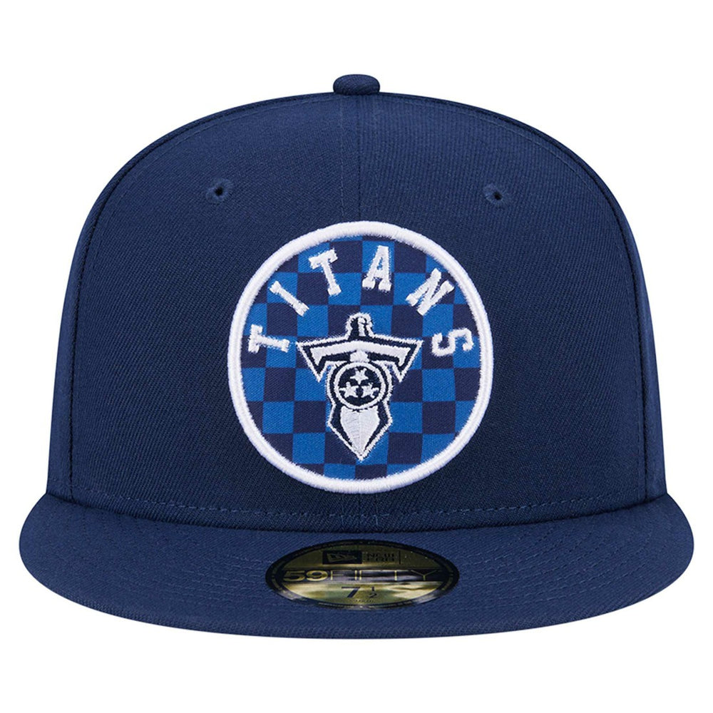Tennessee Titans New Era Checkered 59FIFTY Fitted Hat Navy | NFL